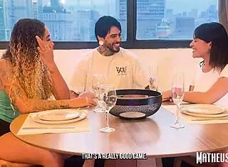 i challenged my friends to a game with threesome prize at my apartment