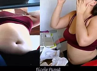 Curvy Latina BBW Teases with Belly Farting Fetish While Studying