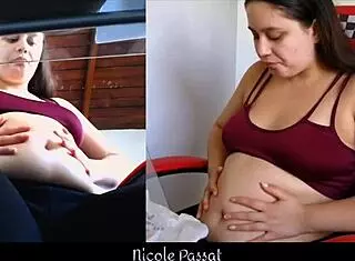 Curvy Latina BBW Teases with Belly Farting Fetish While Studying