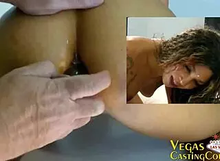 Tatianna, 24, in Vegas casting: first time on camera for porn, POV masturbation, blowjob, bondage, orgasm