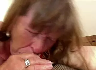 Granny Carmen Angels Lady In Red Sucks Cock Sublime Old Slut