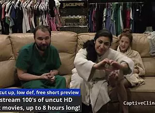 Tanned Jasmine Rose In Handcuffs With Dildo