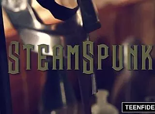 Dirty redhead steampunk slut zoey nixon gets rough creampie in cosplay.