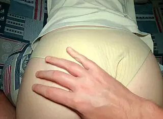 Step sister bent over for ass massage turns wet pussy fuck