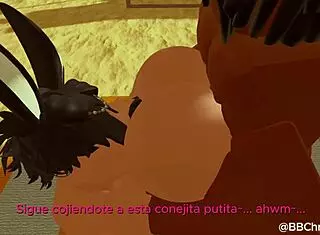 Black Bull Fucks Femboy Bunny Passionately In Roblox