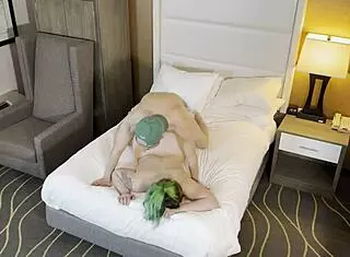 very sexy green haired goth fucked hardcore pussy ass