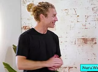 sexy brunette masseuse strips and gives wet nuru massage, but what happens next with michael vegas?