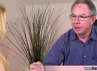 I, the old teacher, get free pussy from petite teen Rebecca for better grades, including blowjob.