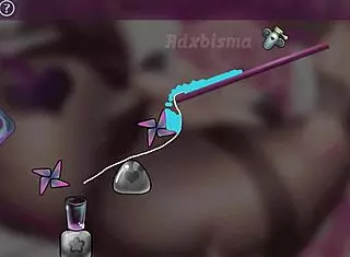 cute honey's shaved pussy in hentai game?