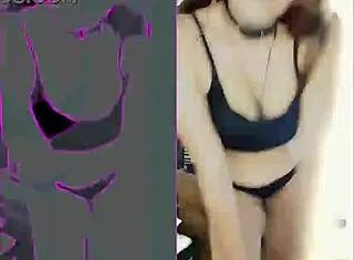 Beautiful brunette Mc Akira dancing funk in lingerie and homemade video