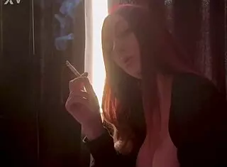 artemisia love, italian milf, smoking cigarette solo with big tits