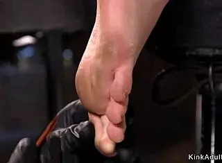 Slut drools during rough bondage torment