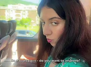 Crazy Man Flashes Cock on Public Bus as Girl Helps Him Finish