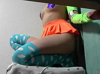 Yuki Kokona Knee Socks Cameltoe Under Desk Cam