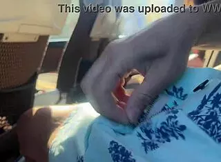 Crazy Man Flashes Cock on Public Bus as Girl Helps Him Finish