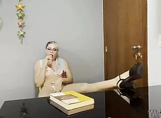 Waiting For My Sexy College Colleague To Have A Study Session Full Of Tension