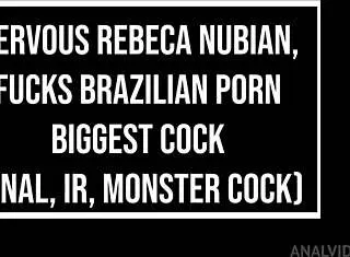 Rebeca Nubian says 'take my ass with that monster cock!' in brazilian ebony anal