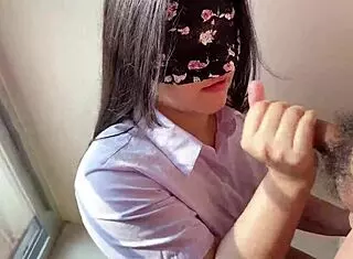 pov thai girl giving an intense blowjob in bedroom