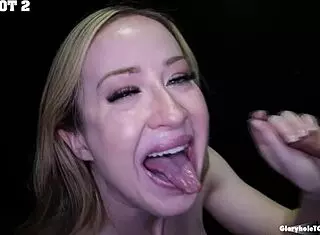 Does it TASTE very SALTY, Alaina? She SWALLOWS cum in gloryhole