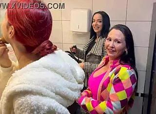 bar with panties hanging from ceiling where milf gets creampie