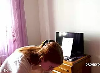 beautiful naked redhead karolinka doing makeup, so cute! 😍