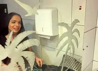 bar with panties hanging from ceiling where milf gets creampie