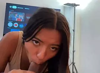 This latina girl comes to drain all my cum in pov