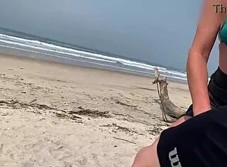 Public Beach Handjob Until Cum