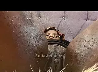 anita's wet pussy after lesbian sex