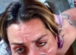 Blonde Slut Sucks Friend's Cock Too Hard