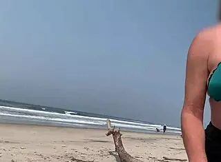 Public Beach Handjob Until Cum