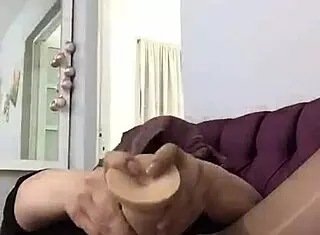 mature woman enjoys intense masturbation