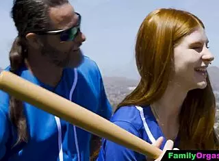 Is this teen learning baseball from stepdad?