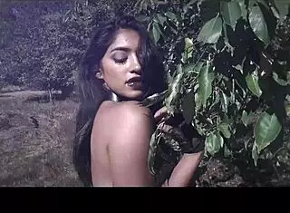 Sexy Model Poses Topless In Outdoor Photoshoot Setting