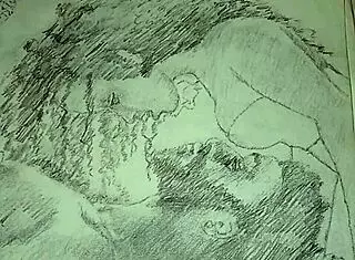 Couple Engages In Foreplay While Wearing Lingerie In A Sketch.