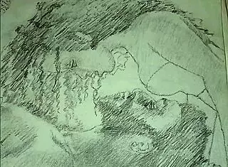 Couple Engages In Foreplay While Wearing Lingerie In A Sketch.