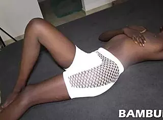 Ebony Teen Cutie Gets Fucked and Filled from Behind