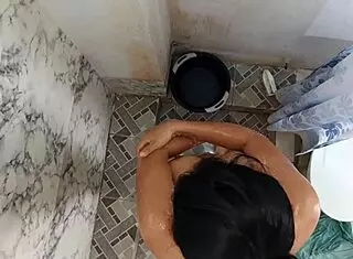 Stepmother's fierce encounter with stepson in shower