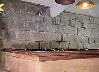 latina amateurs engage in wild blowjob session on pool table