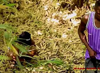 BBW MILF queen fucks hard under bamboo tree