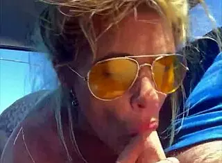 Cheating Blonde Whore Sucks Cock And Takes Facial Outdoors In Public