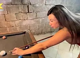 latina amateurs engage in wild blowjob session on pool table