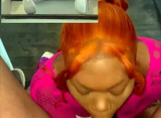 Pornstar gives HEAD on the STAIRS