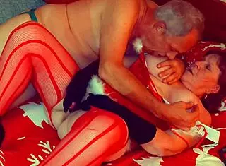 Granny Carmen's Dildo Orgasms in Christmas Fun