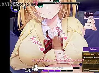 Hentai game with big tits footjob
