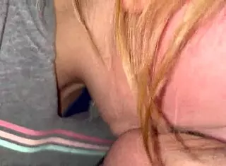 blonde babe sloppy deepthroat dick to cum in mouth