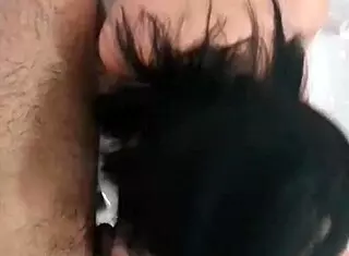 Latina prostitute gives sloppy blowjob then pussy