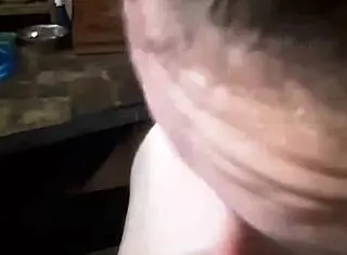 Brunette amateur gives deepthroat blowjob to monster cock in close up
