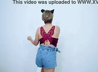 cosplay kitten in heat talks dirty while masturbating