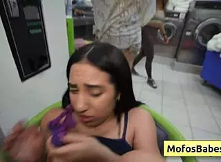 Nikki Mars Rides Jason Legend's Huge Cock Outdoors At Laundromat